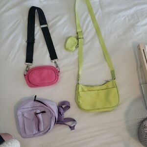 Pink, Lime, and Lavender Bags Set